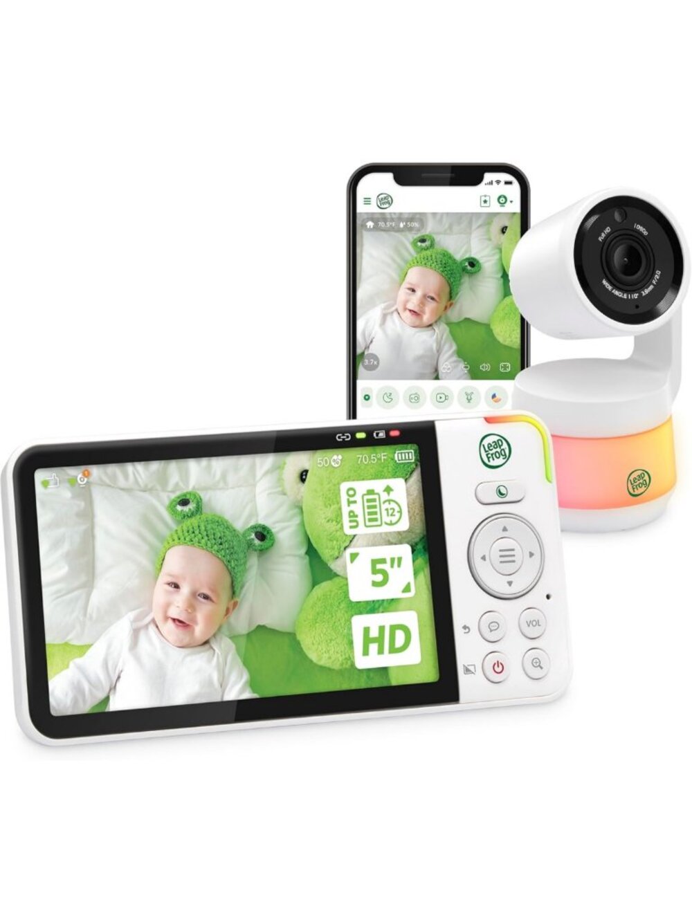 1080p WiFi Baby Monitor with Camera, 360° Pan & Tilt, Night Vision, Two-Way Talk